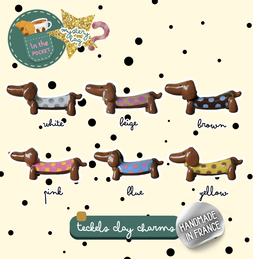 Pochette Mystère Charms Teckels - Thème Pois